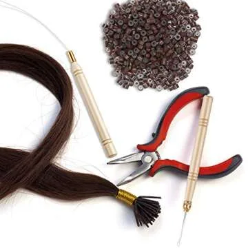 Premium Hair Extension Tool Kit with 600 Micro Rings