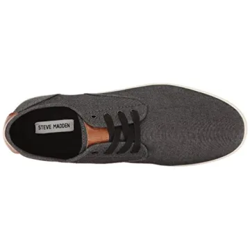 Steve Madden Men's Fenta Fashion Sneaker, Black Fabric, 13