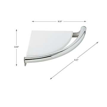 Delta (1-Pack) Wall Mount Corner Shelf with Assist Bar ADA Compliant Polished Chrome 8-1/2' Bathroom Safety Handle | 300 lb Capacity, Balance, Handicap Grip DF702PC