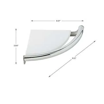 Delta (1-Pack) Wall Mount Corner Shelf with Assist Bar ADA Compliant Polished Chrome 8-1/2' Bathroom Safety Handle | 300 lb Capacity, Balance, Handicap Grip DF702PC