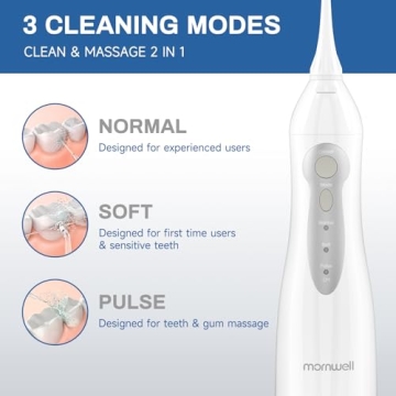 Mornwell Cordless Water Flosser - 300ML, 4 Tips, 3 Modes