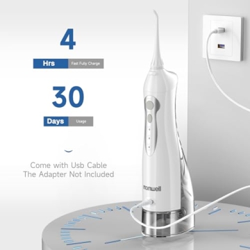 Mornwell Cordless Water Flosser - 300ML, 4 Tips, 3 Modes