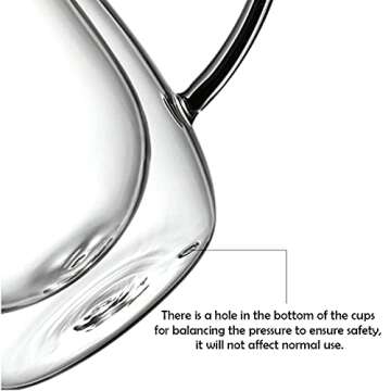 Finnhomy 12oz Double Wall Glass Coffee Mugs Set of 2, Clear Espresso Cups with Handle, Insulated Glass Mug for Coffee, Tea