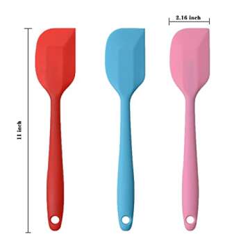 Silicone Spatula,11 inch Non-stick Spatulas with Stainless Steel Core,Heat Resistant, Food Grade Sil...