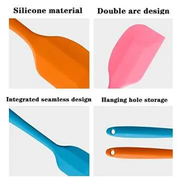 KAKAMINA Silicone Spatula Set - 7 Colorful Kitchen Tools