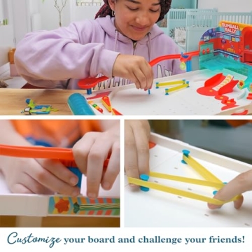 Thames & Kosmos Pinball Machine Maker STEM Experiment Kit Toy of the Year Finalist - Build a Reconfigurable Pinball Machine, Explore Physics, Force, Motion, Gravity, Simple Machines, Gumballs Included