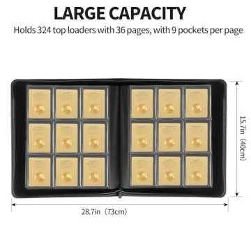 Qurhafoo Toploader Binder, top loader binder for cards, Holds 324 Toploaders, 9-pocket, card folders for trading cards or Sports Cards in 3 x 4'' Toploaders