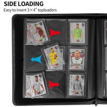 Qurhafoo Toploader Binder, top loader binder for cards, Holds 324 Toploaders, 9-pocket, card folders for trading cards or Sports Cards in 3 x 4'' Toploaders