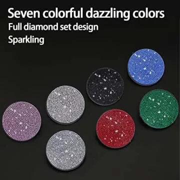 Bling Cup Holder Coaster for Car, 2PCS Anti-Slip Shockproof Cup Coasters, 2.75 Inch Universal Fashion Rhinestone Mat, Vehicle Insert Crystal Pad, Auto Interior Accessories for Women