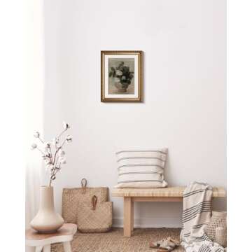 InSimSea Retro Gold Framed Wall Art, Home Room Rose Flower Vintage Wall Decor, Canvas Print Artwork,...