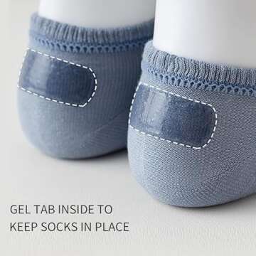 No Show Liner Socks Women - 8 Pairs Low Cut Cotton Breathable Sneaker Socks with Non Slip No-Show So...