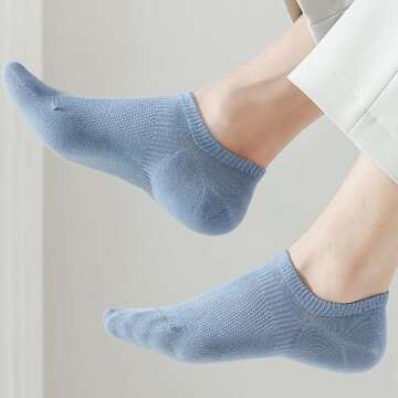 No Show Liner Socks Women - 8 Pairs Low Cut Cotton Breathable Sneaker Socks with Non Slip No-Show Socks