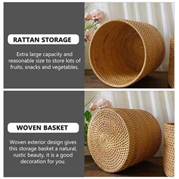 Stylish Mikikit Rattan Storage Baskets - Elegant Home Decor Solutions
