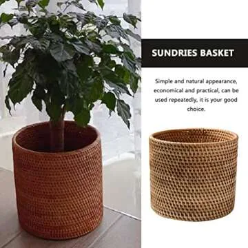 Mikikit Rattan Storage Baskets for Home Organization and Decor