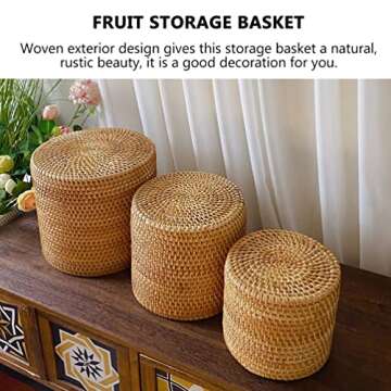 Mikikit Rattan Storage Baskets for Home Organization and Decor