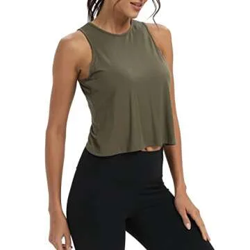 Mippo High Neck Crop Tops for Women - Stylish Athletic Wear