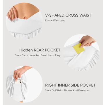 Maxbee Womens Tennis Skirt High Waisted with Pockets