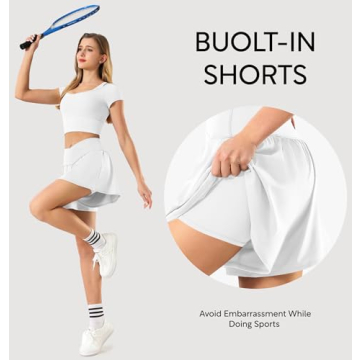 Maxbee Womens Tennis Skirt High Waisted with Pockets