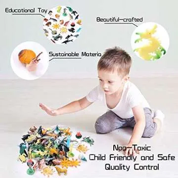 90 Pack - Underwater Deep Sea Animal Toy Figures - Assorted Pack Includes Seahorses, Clamshells, Octopus, Whales, Hammerheads, Fish, Stingrays, Sea Turtles, Jellyfish, and Many More