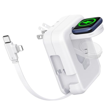 2in1 Apple Watch Charger, 36W Retractable Charger for iPhone Apple Watch,Travel Charging Block Wall ...