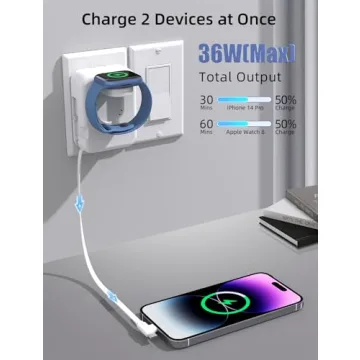 2-in-1 Apple Watch Charger - Retractable 36W Fast Charger