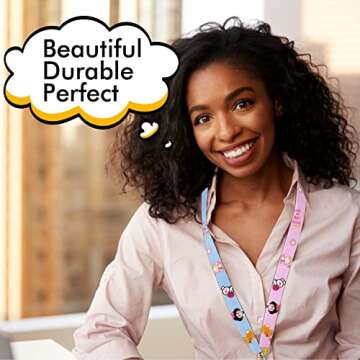 Akkya 5 Pack Neck Lanyard with ID Badge Holder for Keys Key Chain Card Cute Kawaii Cartoon Princess Lanyards for Women Guys Girl Kids Teachers The Office Keychains