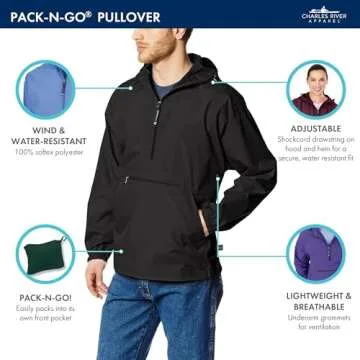 Charles River Pack-N-Go Wind & Water-Resistant Pullover