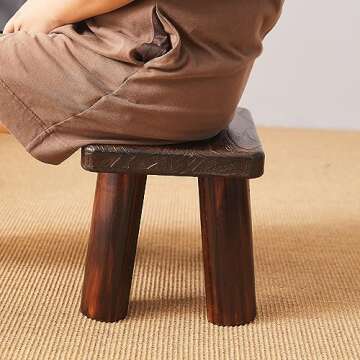GZQWDC Wooden Step Stool for Adults and Kids