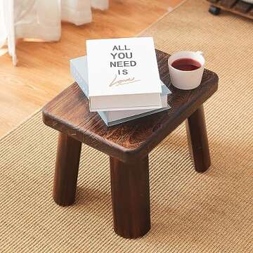 GZQWDC Wooden Step Stool for Adults and Kids