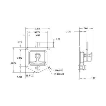 Buyers Products L8815 T-Handle Latch, Locking Single Point Latch With Gasket, With 2 Keys, Polished Stainless Steel, For Truck Bed Tool Boxes, Trailer Doors, RVs, Campers, Truck Cap Latch