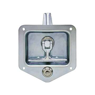 Buyers Products L8815 T-Handle Latch, Locking Single Point Latch With Gasket, With 2 Keys, Polished Stainless Steel, For Truck Bed Tool Boxes, Trailer Doors, RVs, Campers, Truck Cap Latch