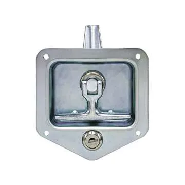 Buyers Products L8815 T-Handle Latch, Locking Single Point Latch With Gasket, With 2 Keys, Polished Stainless Steel, For Truck Bed Tool Boxes, Trailer Doors, RVs, Campers, Truck Cap Latch
