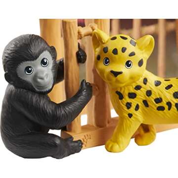 Barbie Careers Playset, Wildlife Vet Ken Doll with 2 Animal Figures, Care Station & Accessories