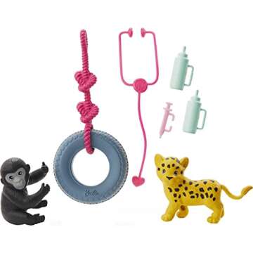 Barbie Careers Playset, Wildlife Vet Ken Doll with 2 Animal Figures, Care Station & Accessories