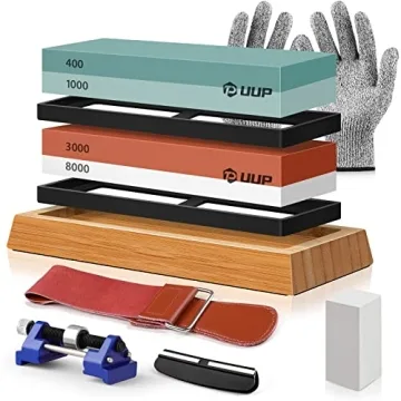 UUP 9PCS Premium Knife Sharpening Stones Set with Accessories for All Knives