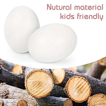 SallyFashion 15PCS White Wooden Easter Eggs for Kids