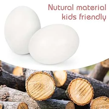 SallyFashion 15PCS White Wooden Easter Eggs for Kids