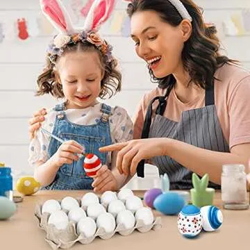 SallyFashion 15PCS White Wooden Easter Eggs for Kids