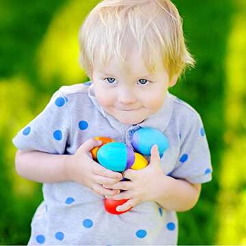 SallyFashion 15PCS White Wooden Easter Eggs for Kids