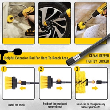Hiware 26-Piece Drill Brush Set for Easy Home Cleaning