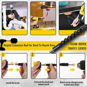 Hiware 26-Piece Drill Brush Set for Easy Home Cleaning