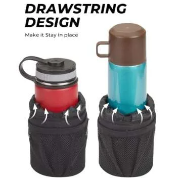 KEMIMOTO Motorcycle Cup Holder, Oxford Fabric Motorcycle Drink Holder with 0.6"-1.5" Alligator Clamp, Universal Water Bottle Holder for Motorcycle, ATV/UTV, Scooter, Boat, Kayak, Bike, Walker