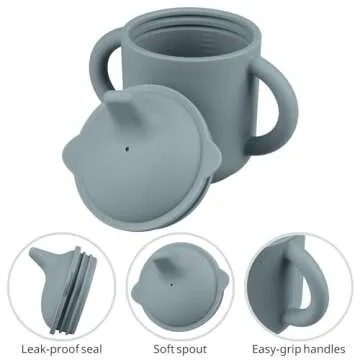 Mintlyfe Toddler Silicone Cup, 100% Food Grade Silicone Training Cup for Baby, 4 OZ Trainer Cup Toddler Training Cup for Boys and Girls, Unbreakable (Ether)