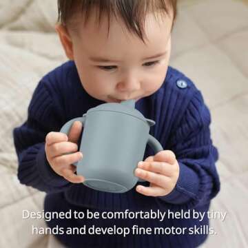 Mintlyfe Toddler Silicone Cup, 100% Food Grade Silicone Training Cup for Baby, 4 OZ Trainer Cup Toddler Training Cup for Boys and Girls, Unbreakable (Ether)
