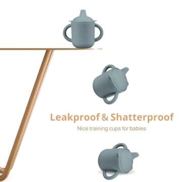 Mintlyfe Toddler Silicone Cup, 100% Food Grade Silicone Training Cup for Baby, 4 OZ Trainer Cup Toddler Training Cup for Boys and Girls, Unbreakable (Ether)