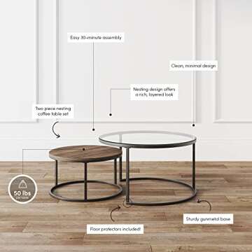 Stella Modern Nesting Coffee Tables for Chic Living Rooms