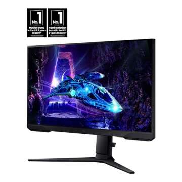 SAMSUNG 24-Inch Odyssey G3 (G30D) Series FHD Gaming Monitor, 1ms, 180Hz, AMD FreeSync, Adjustable St...