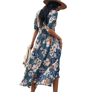 Brovave Floral Print Flowy Maxi Dress for Women
