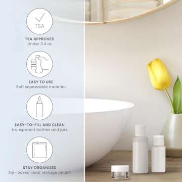 Conair Travel Sized Toiletries, TSA Approved Travel Bottles, Travel Sized Bottles by Travel Smart, 1...