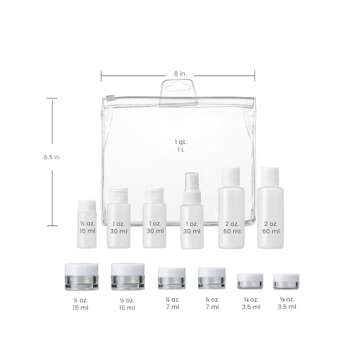 Conair Travel Sized Toiletries, TSA Approved Travel Bottles, Travel Sized Bottles by Travel Smart, 13 Piece Set
